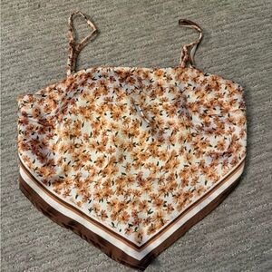 Floral Brown Bandana Cami Top - Unbranded